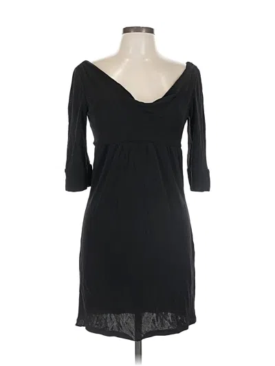 Pre-owned Diane Von Furstenberg 3/4 Sleeve Top Black Sweetheart Neckline Tops