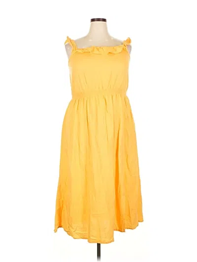 Pre-owned M&s Collection Casual Dress In Yellow