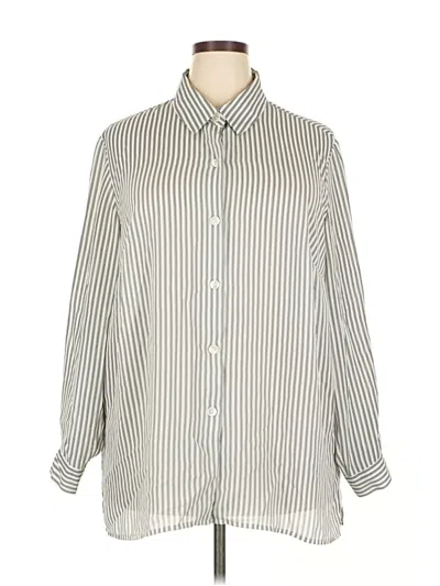 Pre-owned Chaus Long Sleeve Blouse In Silver