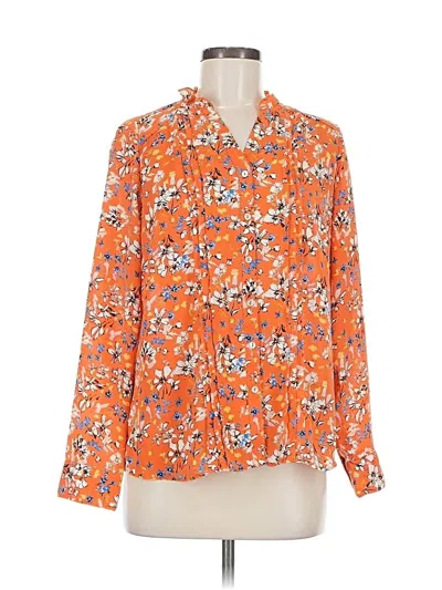 Pre-owned Nanette Lepore Long Sleeve Blouse In Orange