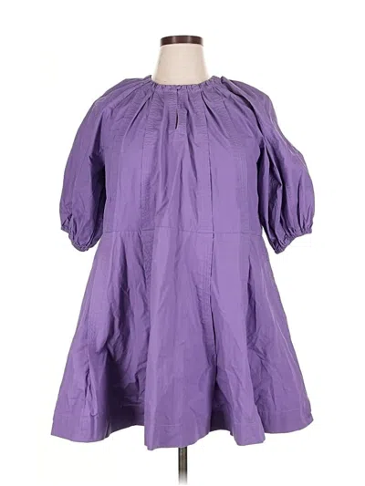 Pre-owned Caryn Lawn Casual Dress In Purple