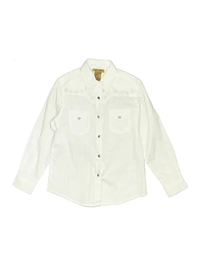 Pre-owned Wrangler Jeans Co Kids' Long Sleeve Button Down Shirt In White
