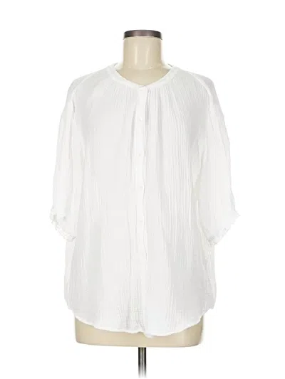 Pre-owned Velvet By Graham & Spencer 3/4 Sleeve Blouse In White