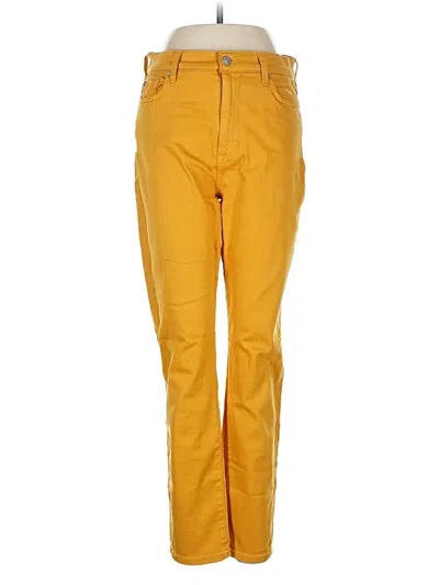 Pre-owned 7 For All Mankind Casual Pants In Yellow