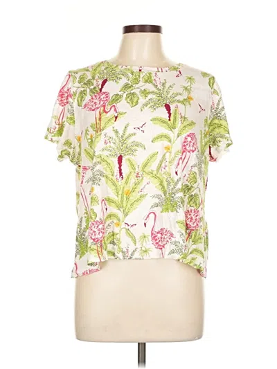 Pre-owned Charter Club Short Sleeve Blouse In White