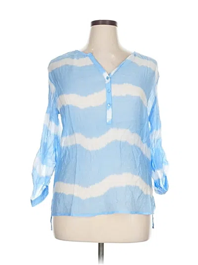 Pre-owned Grand & Greene 3/4 Sleeve Blouse In Blue