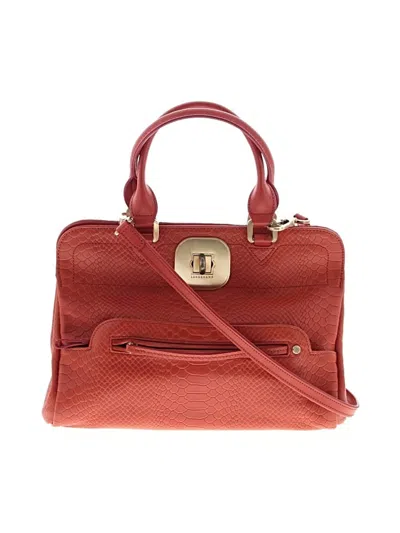 Pre-owned Longchamp Leather Satchel In Orange