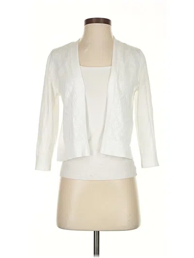 Pre-owned 89th & Madison Cardigan Sweater In White