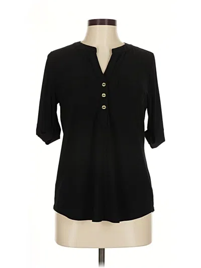 Pre-owned Anne Klein 3/4 Sleeve Blouse In Black