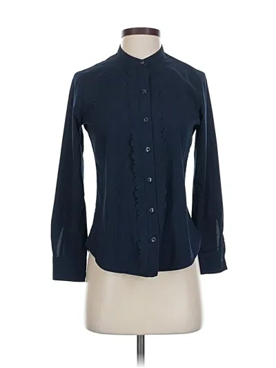 Pre-owned Banana Republic Factory Store Long Sleeve Blouse In Blue