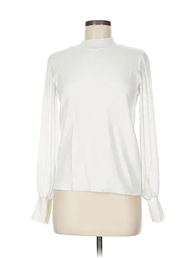 Pre-owned Cece Long Sleeve Blouse In White