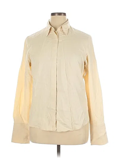 Pre-owned Anne Klein Ii Long Sleeve Blouse In White