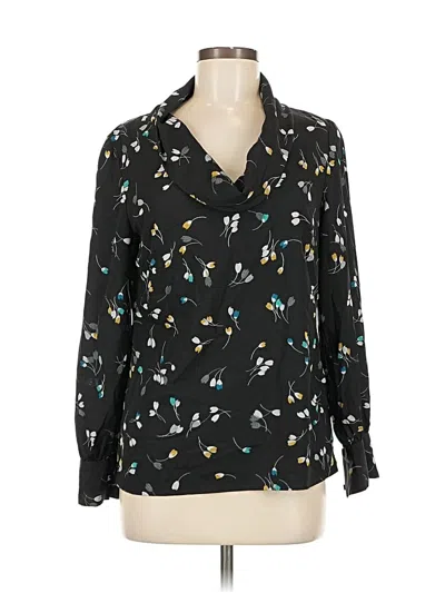 Pre-owned Banana Republic Factory Store Long Sleeve Blouse In Black