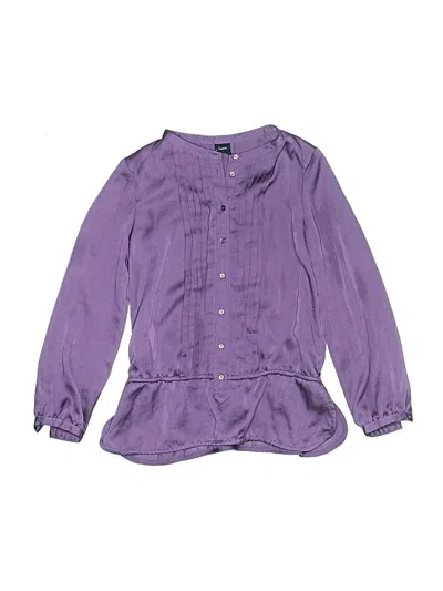 Pre-owned Gap Kids' Long Sleeve Blouse In Purple
