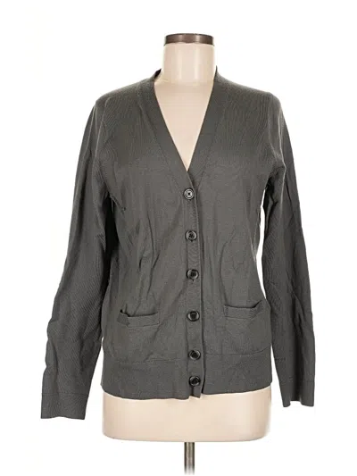 Pre-owned Lands' End Cardigan Sweater In Gray