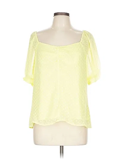 Pre-owned Banana Republic Factory Store Short Sleeve Blouse In Yellow