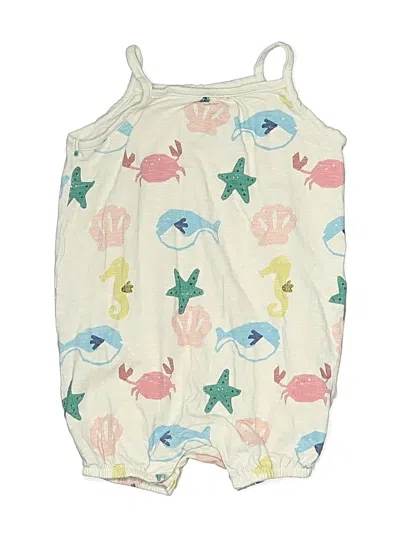 Pre-owned Little Planet Kids' Short Sleeve Onesie In White