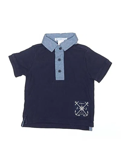 Pre-owned Janie And Jack Babies' Short Sleeve Button Down Shirt In Blue