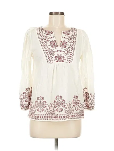 Pre-owned Gap 3/4 Sleeve Blouse In White