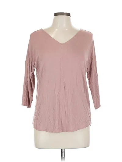 Pre-owned Tahari 3/4 Sleeve Top Pink V Neck Tops