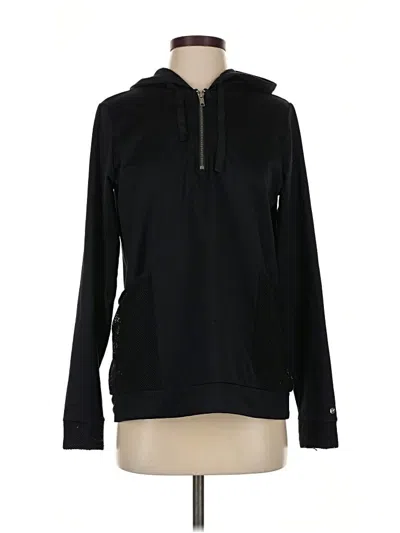 Pre-owned Fabletics Long Sleeve Polo Shirt In Black