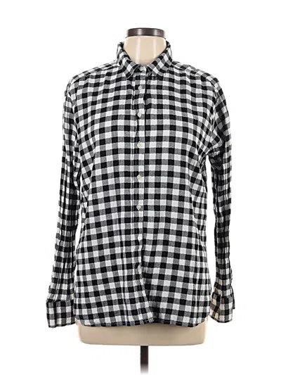 Pre-owned Ann Taylor Loft Long Sleeve Button Down Shirt In Black