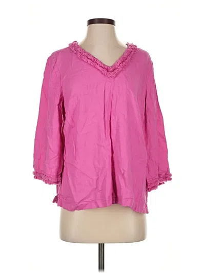 Pre-owned Chico's 3/4 Sleeve Blouse In Pink