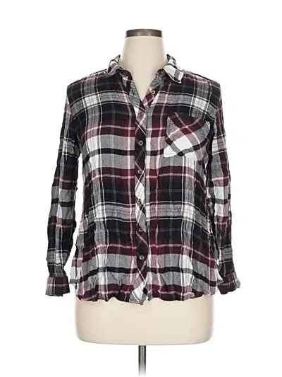 Pre-owned Maurices Long Sleeve Button Down Shirt In Burgundy