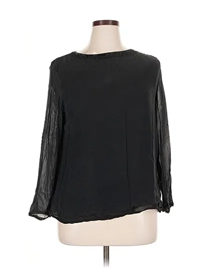 Pre-owned Valerie Stevens 3/4 Sleeve Blouse In Black