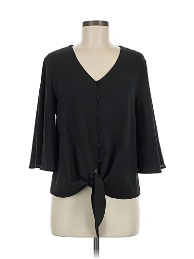 Pre-owned Unbranded 3/4 Sleeve Blouse In Black