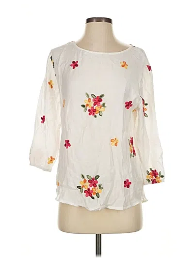 Pre-owned Kindred 3/4 Sleeve Blouse In White