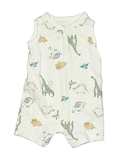 Pre-owned Just One Babies' Short Sleeve Onesie In White