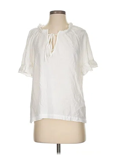 Pre-owned Tuckernuck Short Sleeve Blouse In White