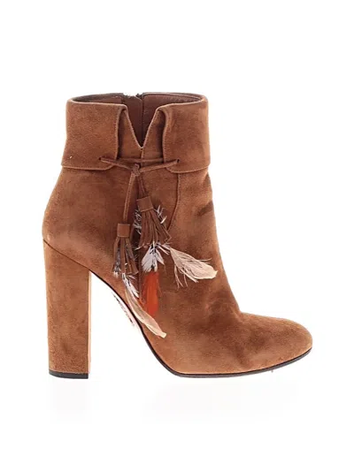 Pre-owned Aquazzura Boots In Brown