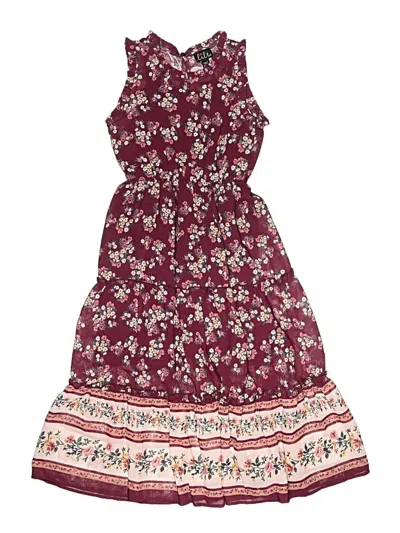 Pre-owned Lilt Kids' Dress In Burgundy