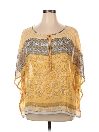 Pre-owned New York And Company 3/4 Sleeve Blouse In Yellow