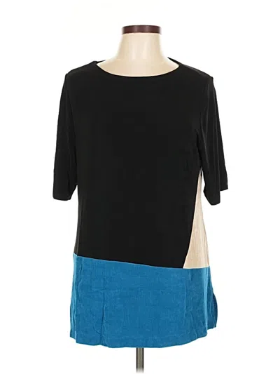 Pre-owned Chico's 3/4 Sleeve T-shirt In Black