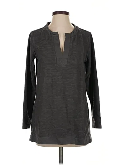 Pre-owned Jjill Long Sleeve Henley Shirt In Gray