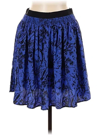 Pre-owned Corey Lynn Calter Silk Skirt In Blue