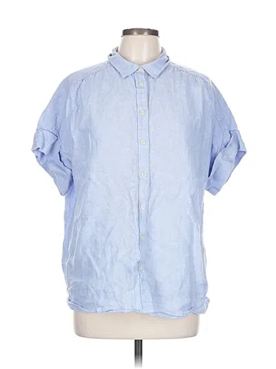 Pre-owned Baird Mcnutt For J.crew Short Sleeve Button Down Shirt In Blue