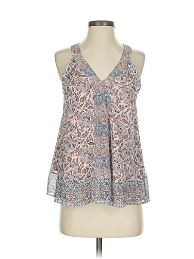 Pre-owned Joie Sleeveless Silk Top Silver Plunge Neckline Tops