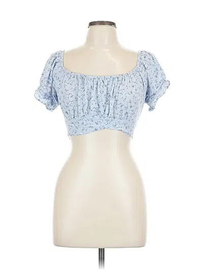 Pre-owned Hollister Short Sleeve Top Blue Sweetheart Neckline Tops