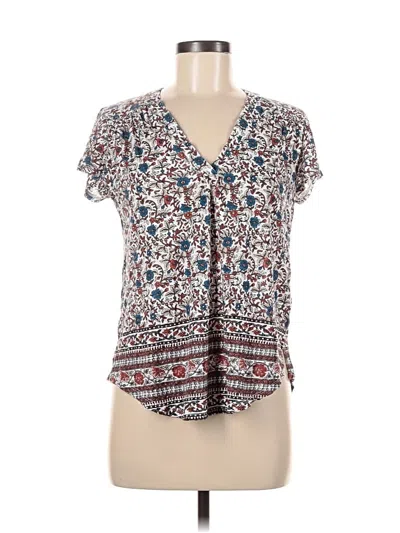 Pre-owned Lucky Brand Short Sleeve Blouse In White