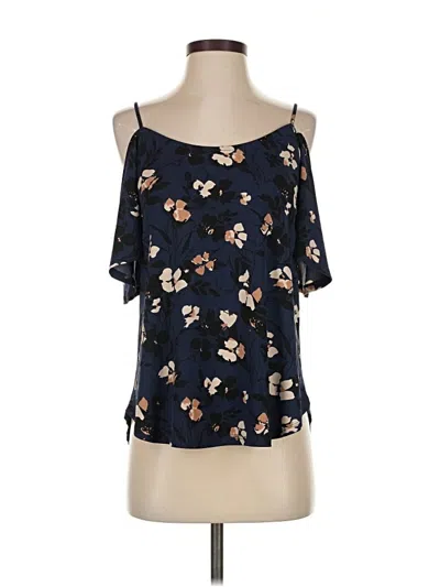 Pre-owned Kaileigh Tank Top Blue Cold Shoulder Neckline Tops