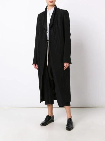 Shop Rick Owens Tusk Embroidered Coat In Black