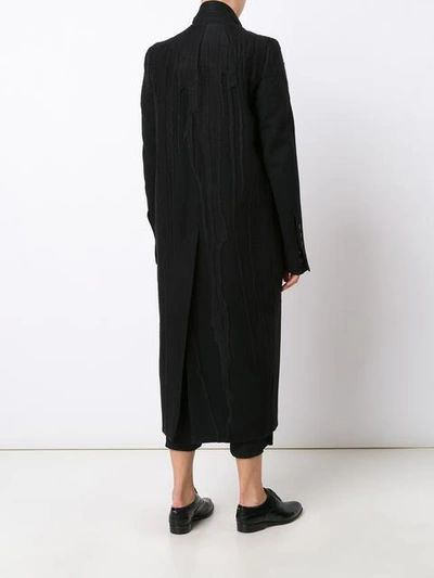 Shop Rick Owens Tusk Embroidered Coat In Black