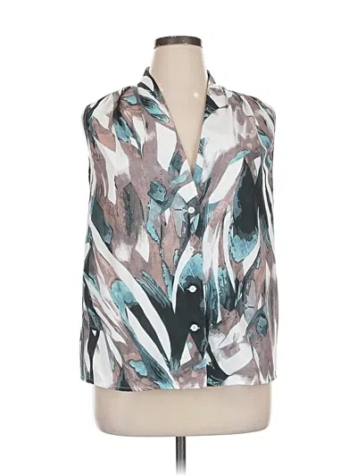 Pre-owned Unbranded 3/4 Sleeve Blouse In Silver