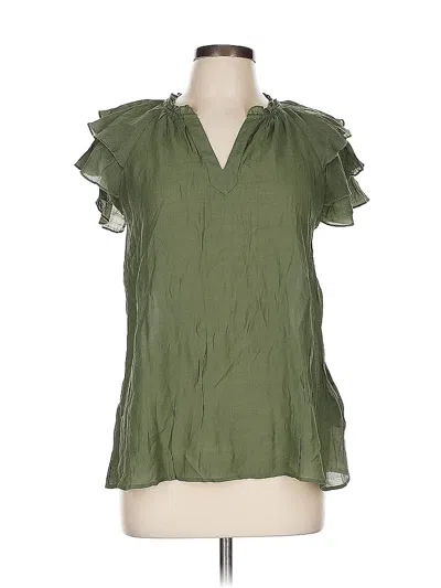 Pre-owned Nanette Lepore Short Sleeve Blouse In Green