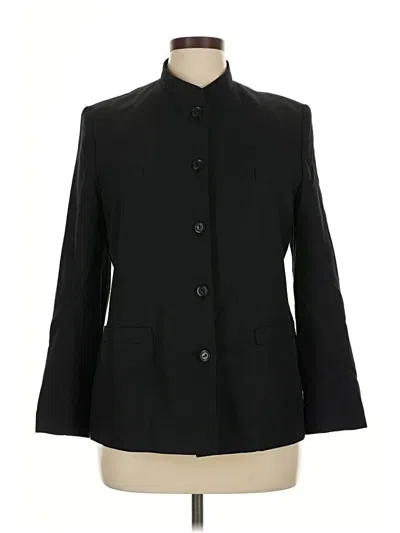 Pre-owned Talbots Silk Blazer Jacket In Black