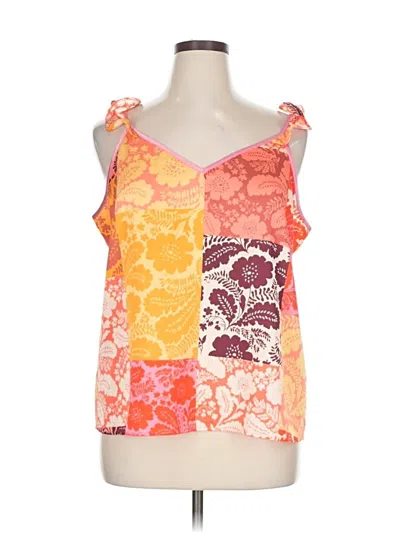 Pre-owned Ann Taylor Sleeveless Blouse In Orange
